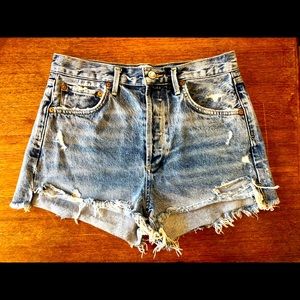 AGOLDE Jaden High Rise Cut Off in Sureal